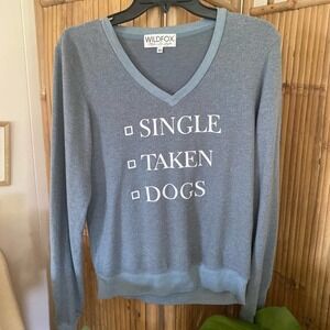 Wildfox blue dog sweatshirt Xs